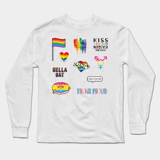 proud trans kid month awareness pack sticker Long Sleeve T-Shirt